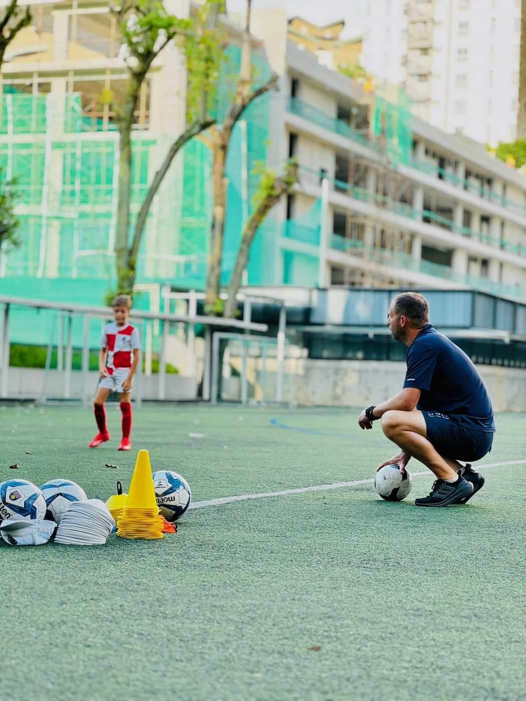 Matija Mijandrušić, CFA Academy Head Coach, coaching a young player